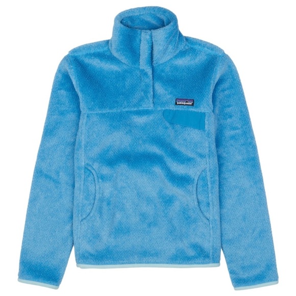 Patagonia re-tool Polartec Fleece Pullover Snap-T Jacket Womens size M Blue - Picture 1 of 5